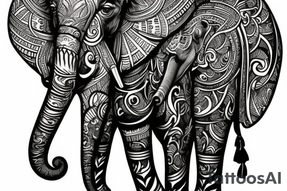 Tusker elephant design showing Kerala culture tattoo idea