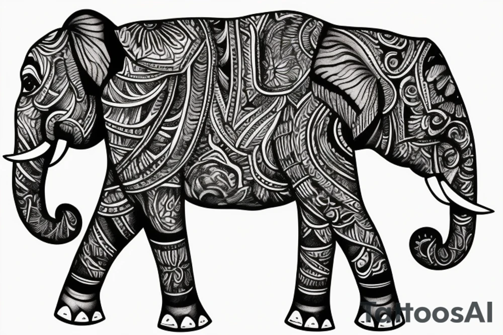 Elephant Kerala tattoo idea