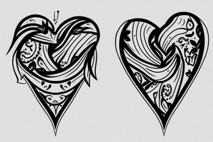 a heart torn in half tattoo idea