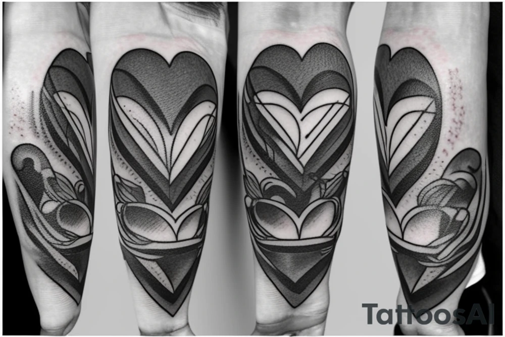 a heart torn in half tattoo idea