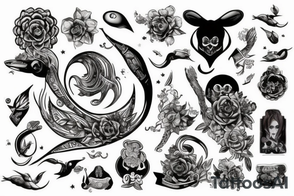 морской Якорь компас   роза череп tattoo idea