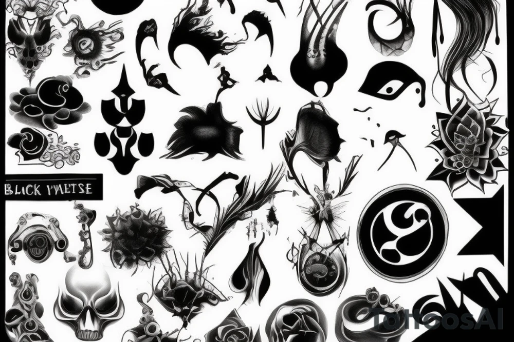 Black conceptual tattoo idea