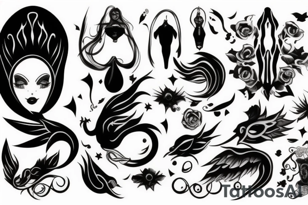 Black conceptual tattoo idea