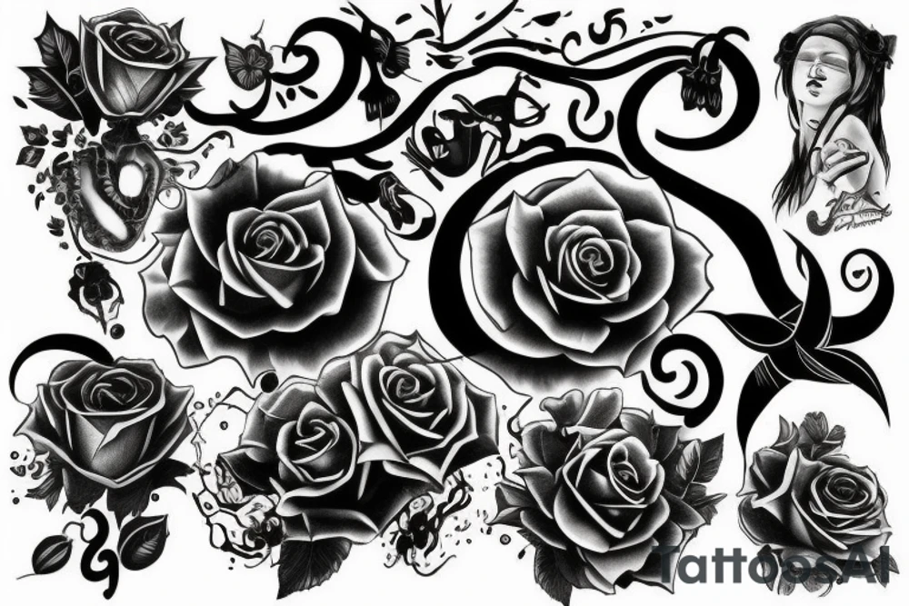 Black conceptual tattoo idea