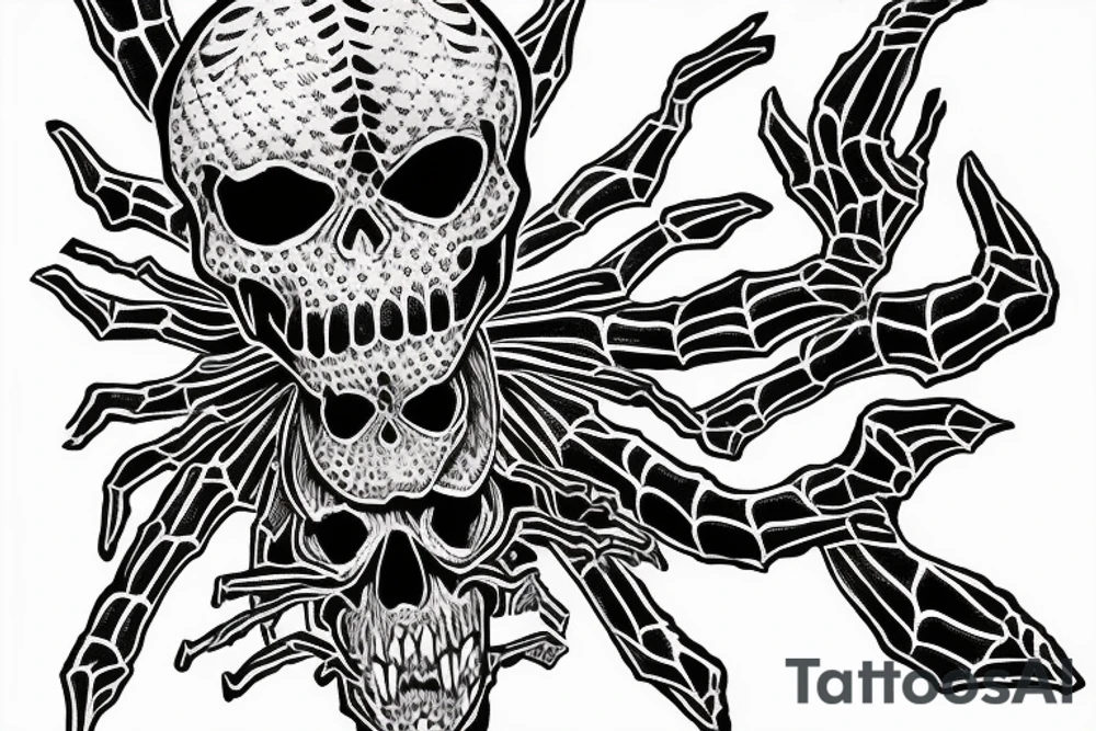a spider-skull that eats a man tattoo idea