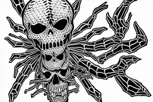 a spider-skull that eats a man tattoo idea