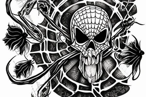 a spider-skull that eats a man tattoo idea