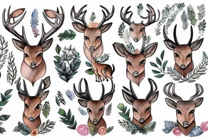 A young deer leaping through the woods tattoo idea