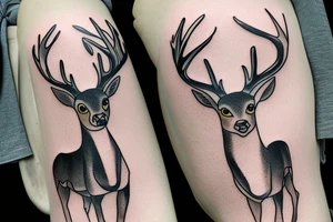 A young deer leaping through the woods tattoo idea