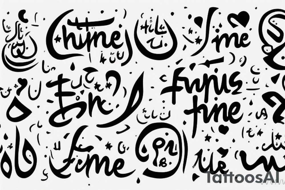 the inscription «everything is fine» in Arabic tattoo idea