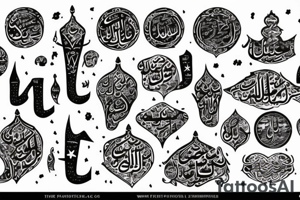 the inscription «everything is fine» in Arabic tattoo idea
