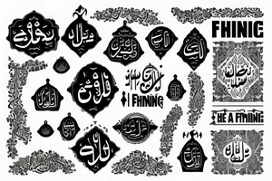 the inscription «everything is fine» in Arabic tattoo idea