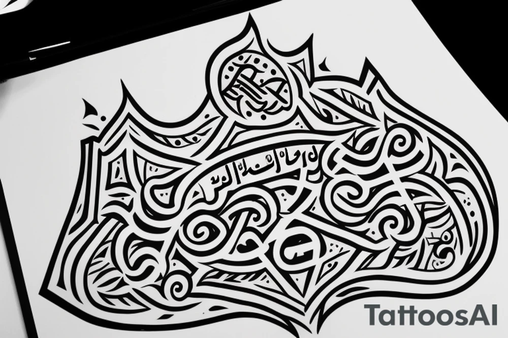 the inscription «everything is fine» in Arabic tattoo idea