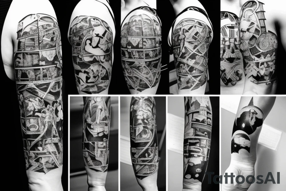 atlas holding the world but with several people of all genders tattoo idea