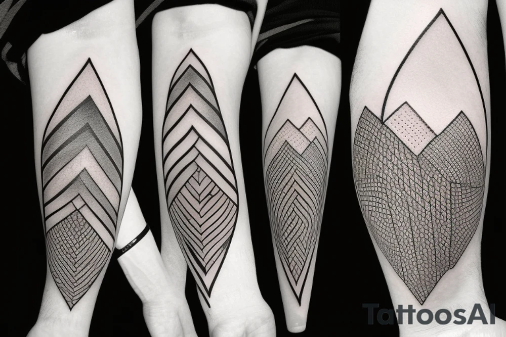 Modern Mountain range tattoo idea