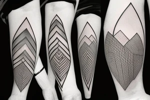 Modern Mountain range tattoo idea
