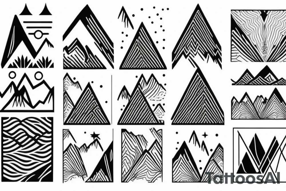 Modern Mountain range tattoo idea