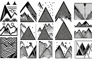 Modern Mountain range tattoo idea