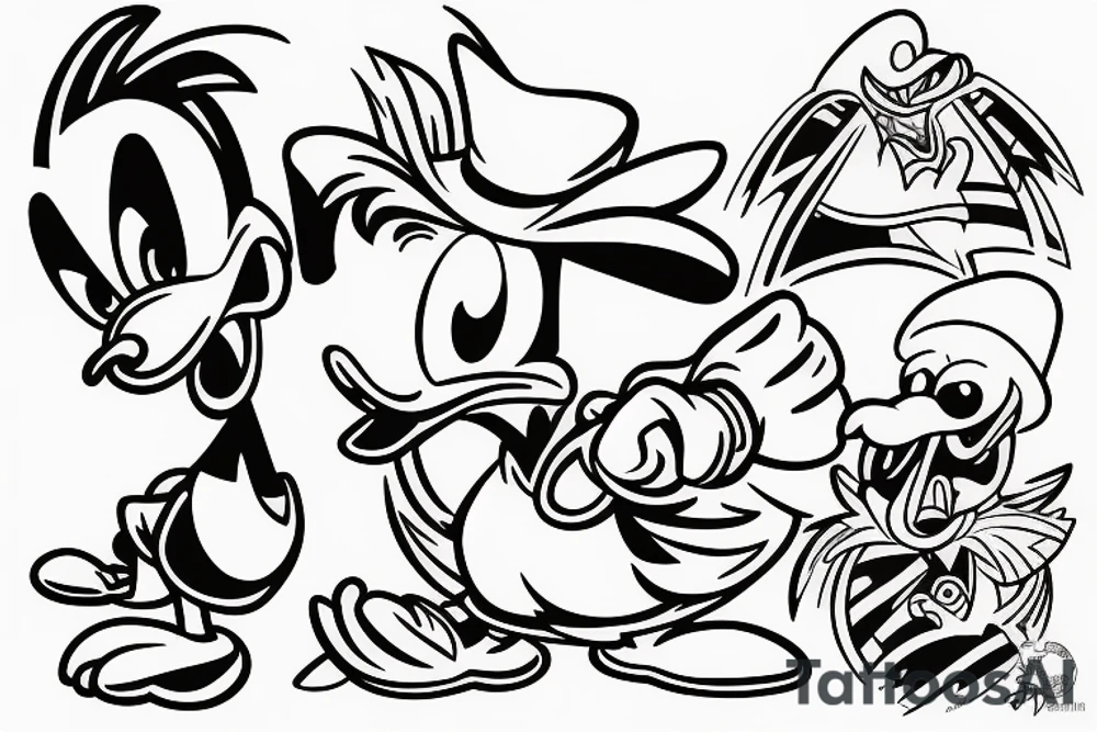 Angry Donald Duck tattoo idea