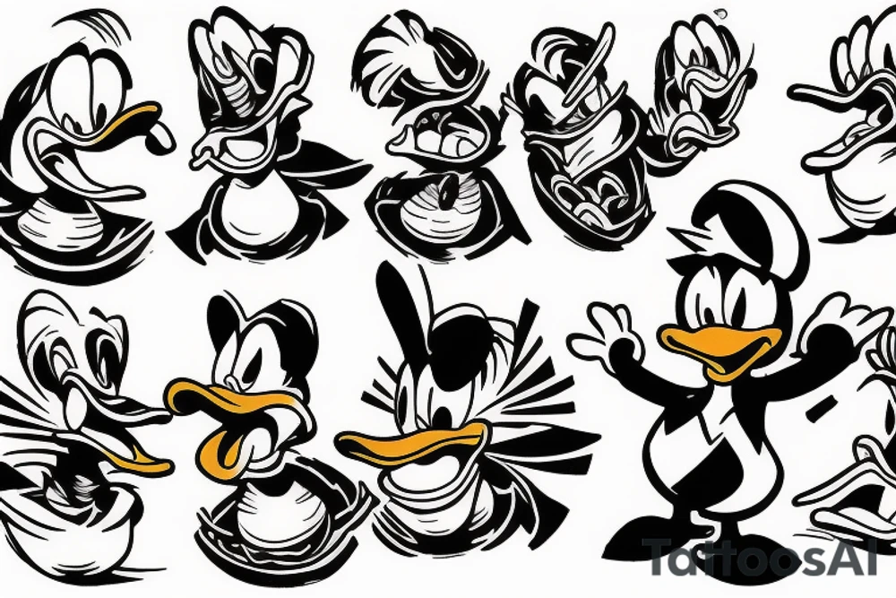 Angry Donald Duck tattoo idea