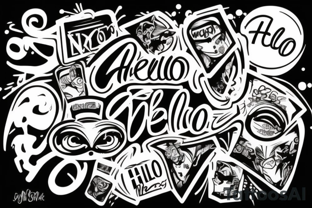 Graffiti “Hello” tattoo idea