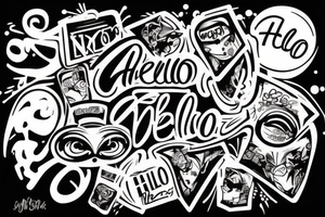 Graffiti “Hello” tattoo idea