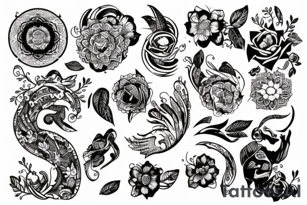 Демон Они с катаной tattoo idea