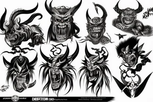 Demon oni katana tattoo idea