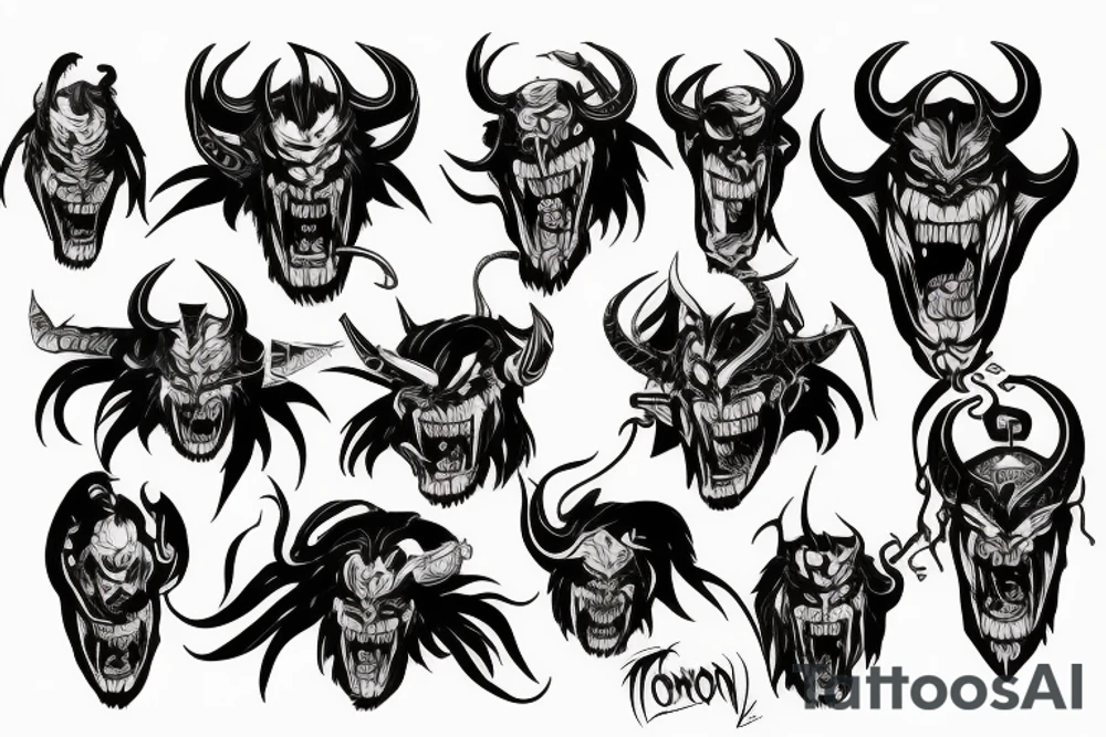 Demon oni tattoo idea