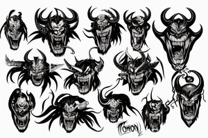 Demon oni tattoo idea