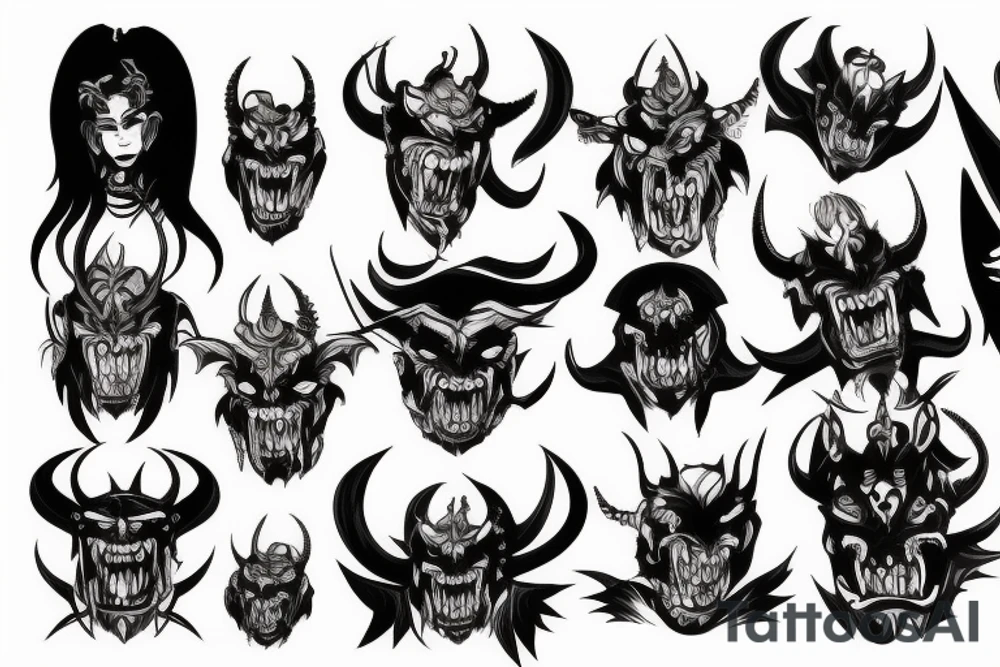 Demon oni tattoo idea