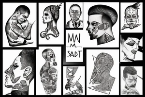 man sad at a party tattoo idea