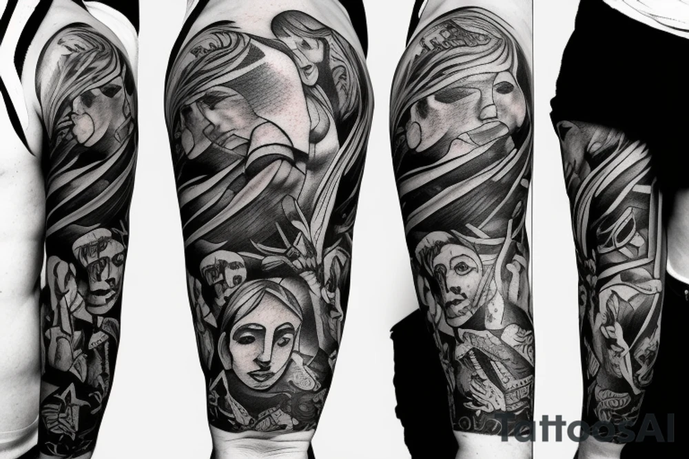 man sad at a party tattoo idea