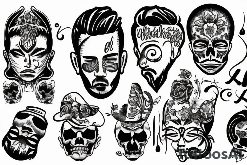 man sad at a party tattoo idea