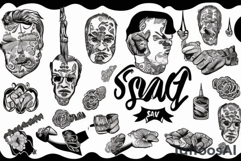 man sad at a party tattoo idea