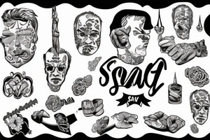 man sad at a party tattoo idea