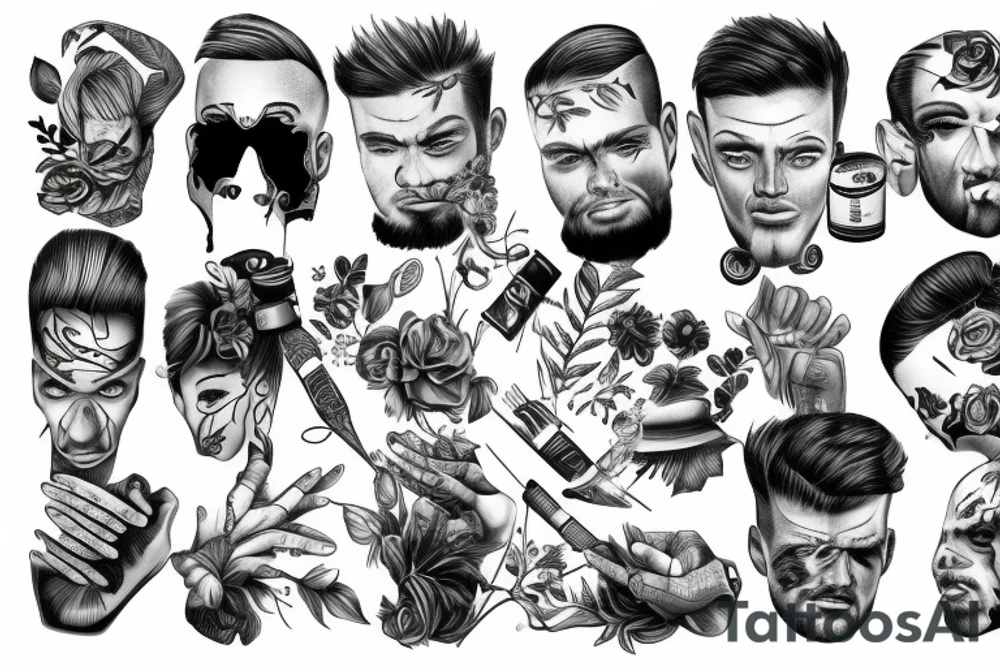man sad at a party tattoo idea