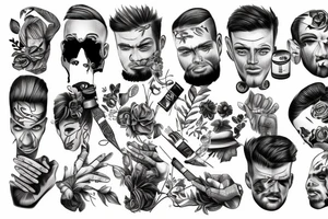 man sad at a party tattoo idea