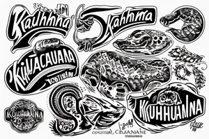 Гавайская красавица и слово Kahuna tattoo idea