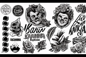 Гавайская красавица и слово Kahuna tattoo idea