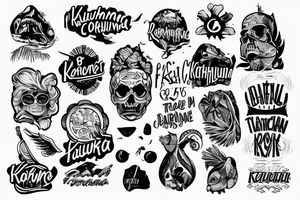 Гавайская красавица и слово Kahuna tattoo idea
