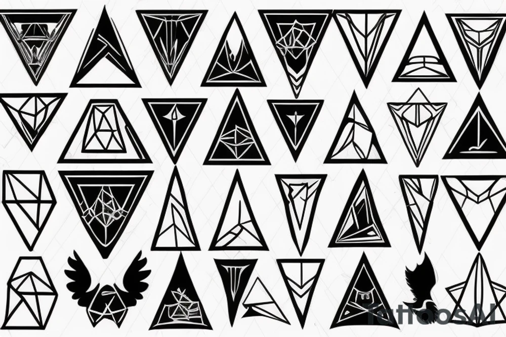 The black phoenix of triangles takes off tattoo idea