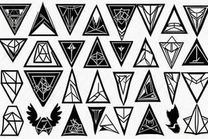The black phoenix of triangles takes off tattoo idea