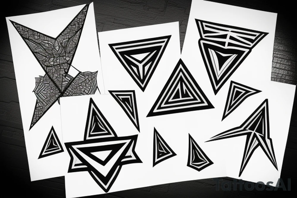 The black phoenix of triangles tattoo idea