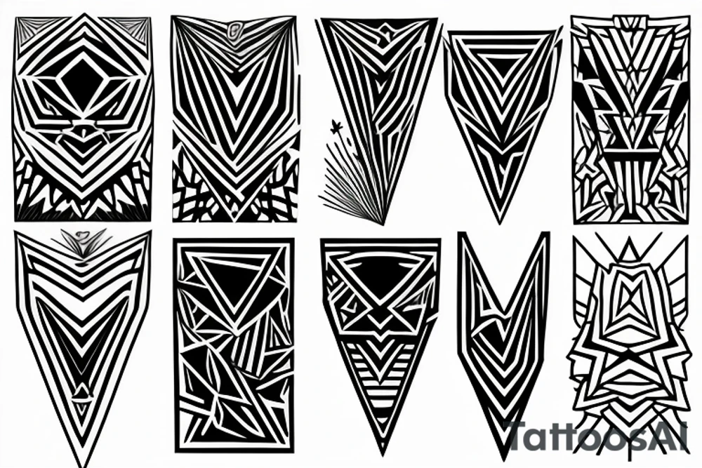 The black phoenix of triangles tattoo idea