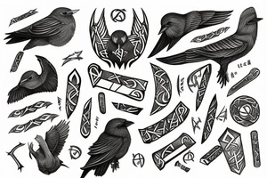 hugin and munin,runes tattoo idea
