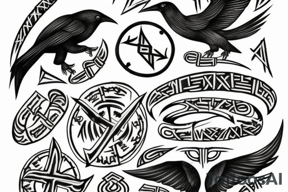 hugin and munin,runes tattoo idea