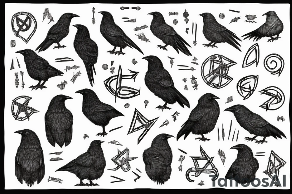 hugin and munin,runes, crow tattoo idea