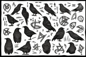 hugin and munin,runes, crow tattoo idea