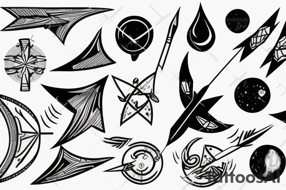 Arrow with space tattoo idea